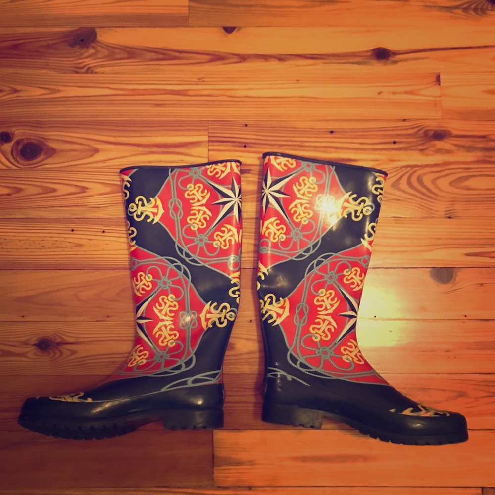 Sperry Nautical Rain boots